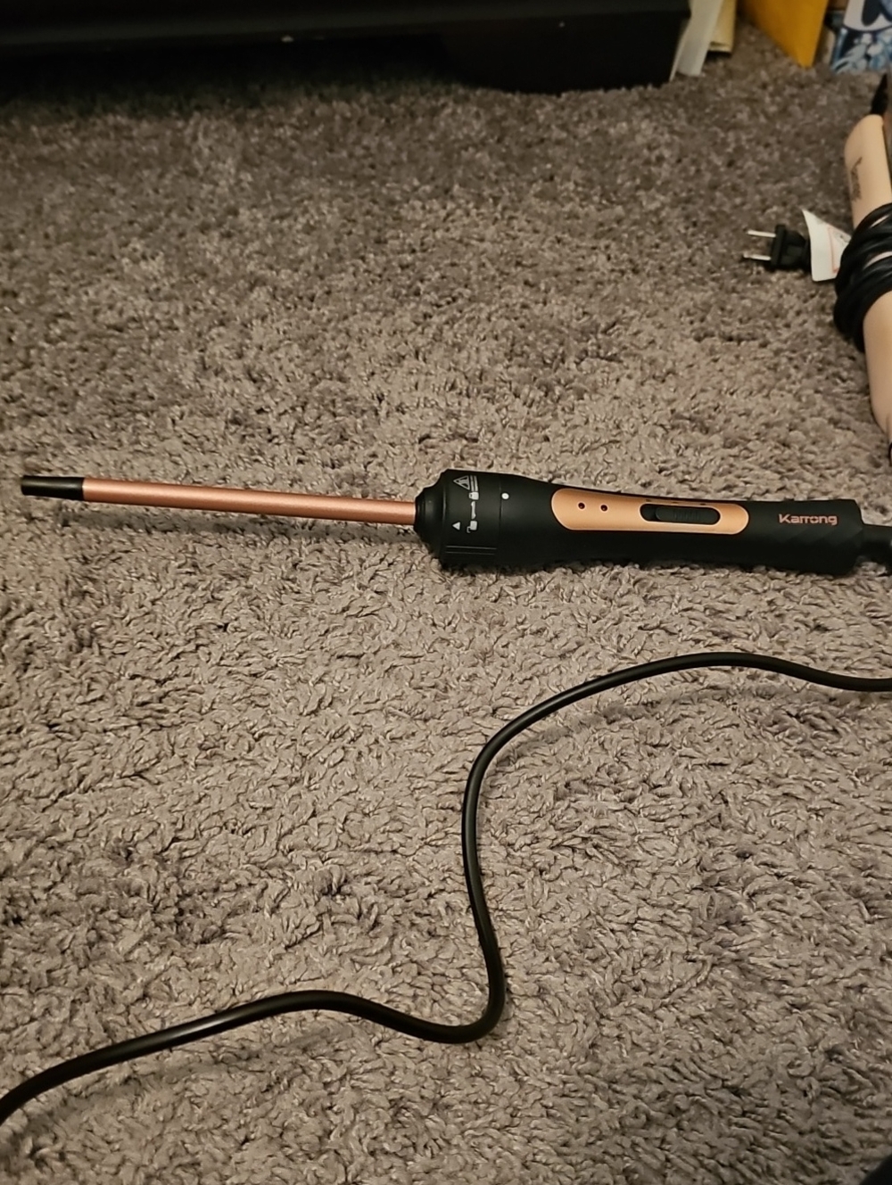 Rose Gold and Black Mini Curling Wand - Women’s Hair Accessory